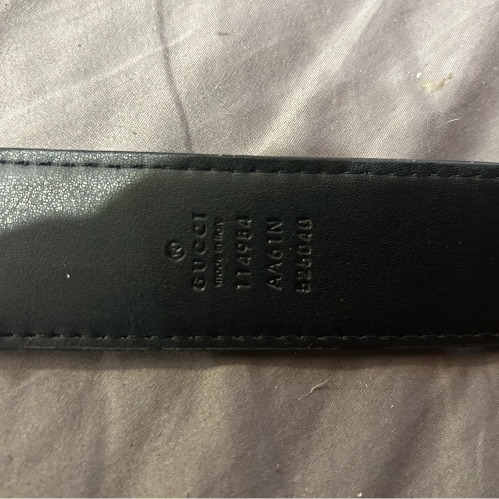 Gucci Black Belt with Gold and Pearl Accent - Picture 4 of 5